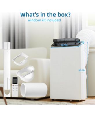 14,000 BTU Portable Air Conditioner - 3-in-1 Cooling Unit, 48dB Ultra Quiet, Window Kits with Drainage Pipe & Remote Control, Black Top Cover