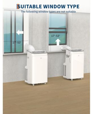 12,000 BTU 3-in-1 Portable Air Conditioner - Dehumidifie &Fan, Remote Control, Sleep Mode, 24H Timer, Installation Kit for Home, Office, Dorm