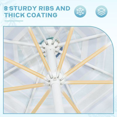 9FT Outdoor Patio Market Umbrella Aluminum Frame with Push Button Tilt Crank and 8 Steel Ribs, UV Protection Waterproof, for Garden Deck Backyard and Pool.