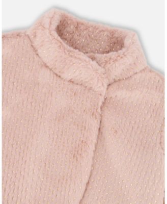Girl Fake Fur Short Jacket Pink - Child