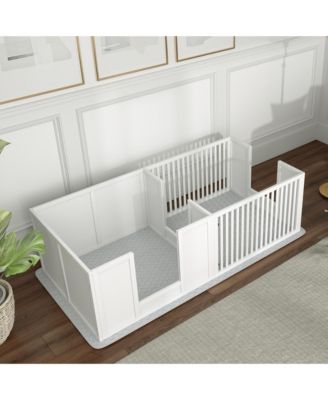 Whelping Box for Dogs with Waterproof Pad & Adjustable Door