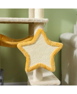 Cat Tree, 63 Inch Moon and Star Themed Cat Tower,
