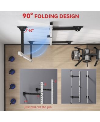 Folding Squat Rack with Pull Up Bar, 1000 Pounds Capacity,
