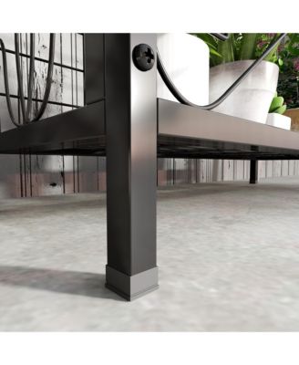 74" Tall Metal Plant Sd with Trellis and Hanging Bar,