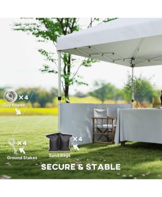 10' x 10' Pop Up Canopy Tent with 2 Half Sidewalls, Dark