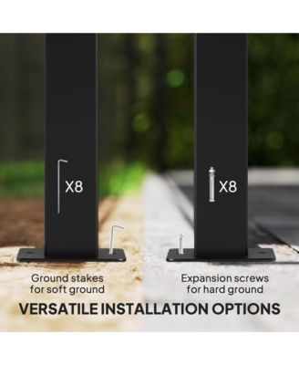 10' x 13' Metal Pergola with Retractable Canopy,