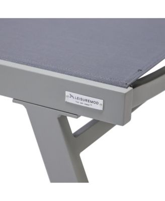 Marlin Patio Chaise Lounge Chair With Armrests in Grey Aluminum Frame, Set of 2