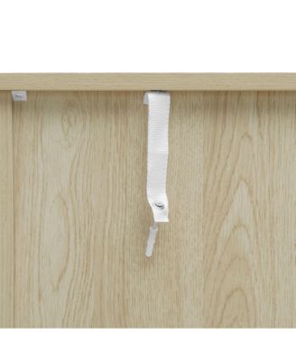 Carved Storage Cabinet with 4 Door Coffee Bar Cabinet With Adjustable Shelf