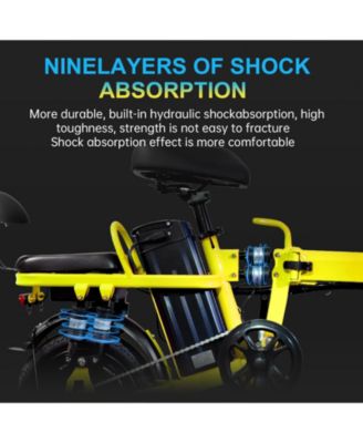 Foldable 500W Electric Bike, LED Display, Shock Absorption, Anti-Theft Alarm