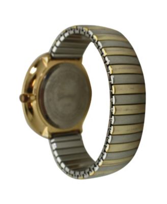 Two Tone Super Large Face Stretch Strap Watch