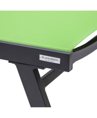 Marlin Patio Chaise Lounge Chair With Armrests in Black Aluminum Frame