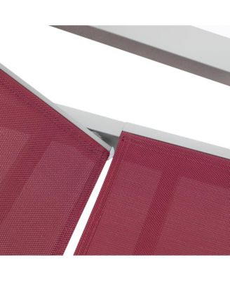 Marlin Patio Chaise Lounge Chair With Armrests in Grey Aluminum Frame