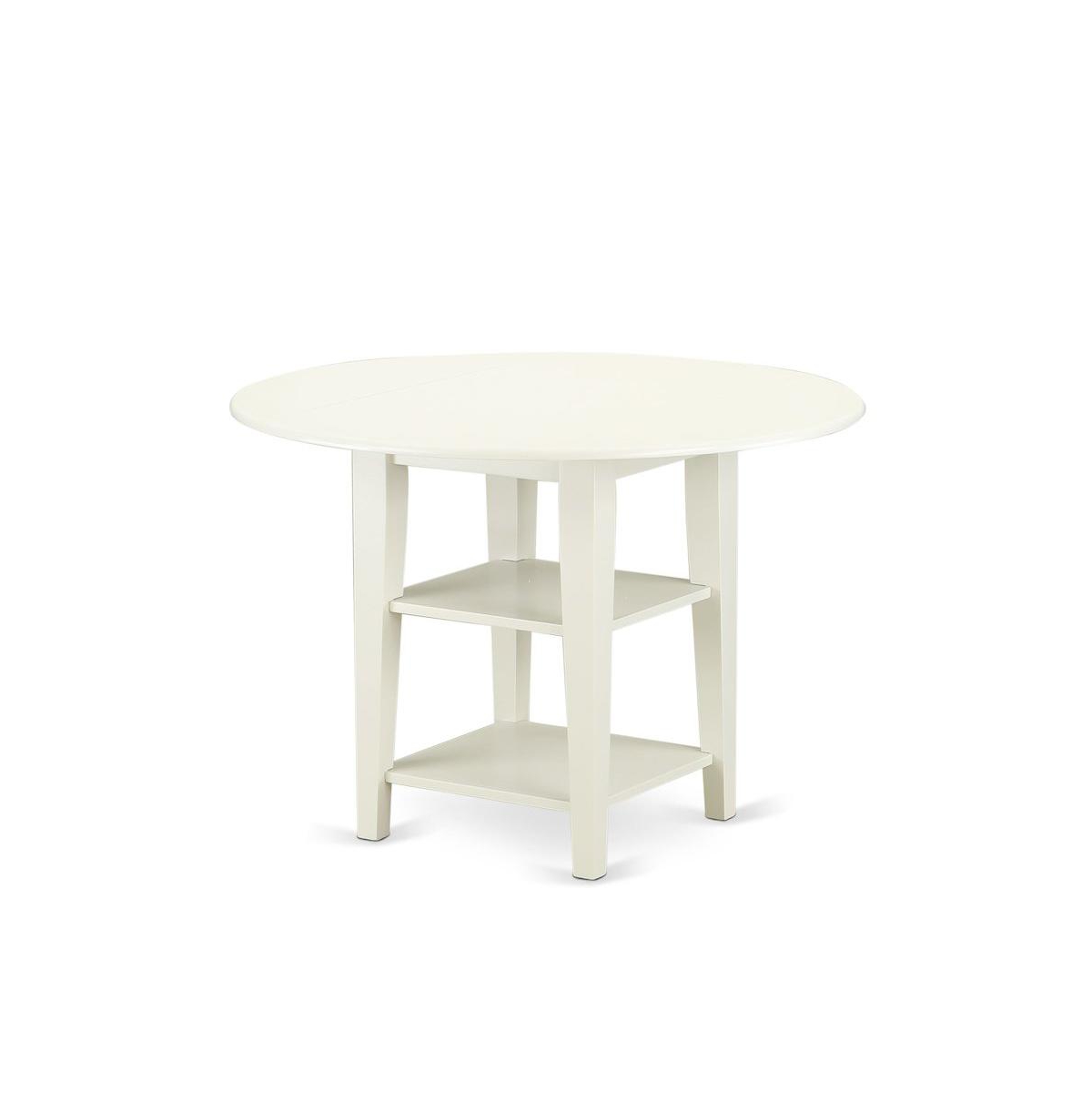 East West Furniture Dining Room Set Linen White