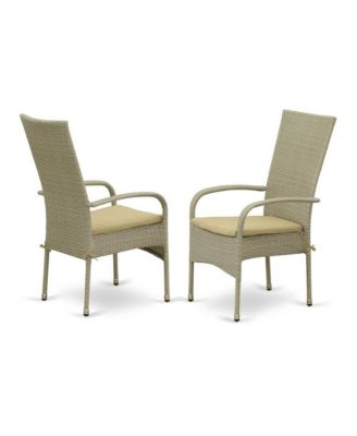 Wicker Patio Set Natural Linen