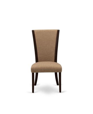 3-Pc Rubberwood Light Sable Linen Upholstery Button-Tufted Back Drop-Leaf Round Table Dining Set