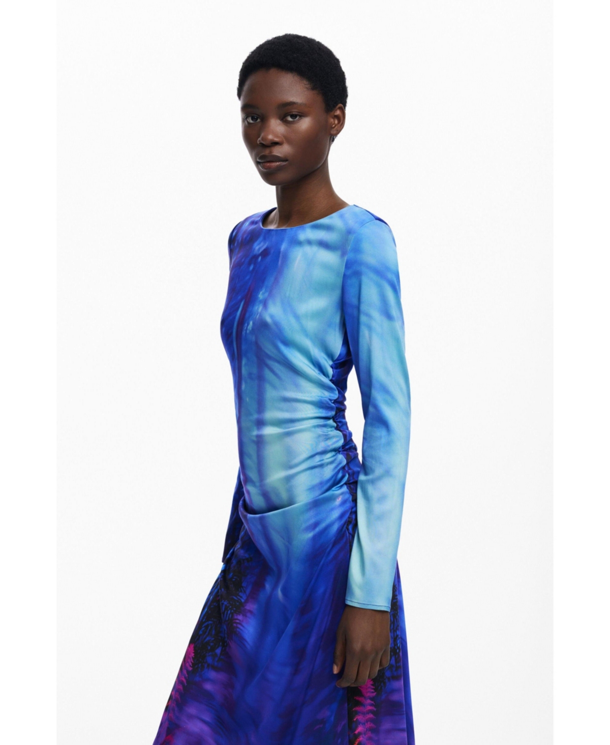 Desigual Women's Asymmetric landscape dress