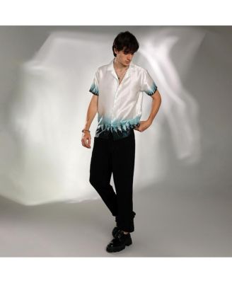 Men's Ivory White & Pine Green Pine Ombre Shirt