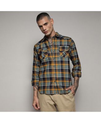 Men's Checks Cyan Shirt
