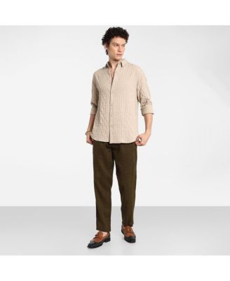 Men's Saltbox Beige Dimentional-Textured Shirt