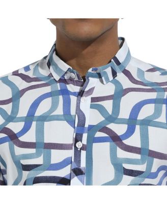Men's Abstract Print Button Up Shirt
