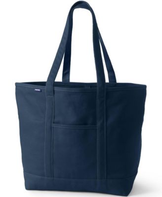 Extra Large Solid Color 5 Pocket Open Top Long Handle Canvas Tote Bag
