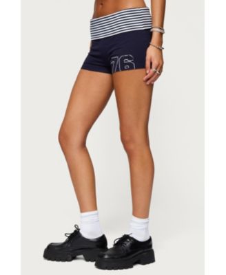 Women's 76 Stripey Fold Over Shorts