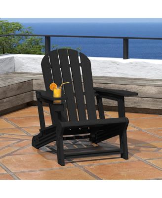 Outdoor Patio HDPE Plastic Adirondack Chair with Cup Holder