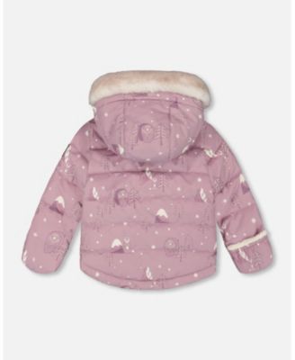 Baby Girl Two-Piece Baby Snug Snowsuit Purple Bear Print - Baby|Toddler