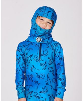 Boy Brushed Jersey Balaclava Blue Gradient Dinosaur Print - Toddler|Child