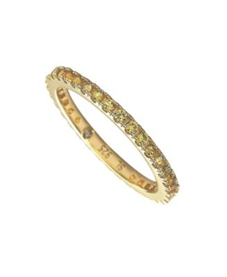 Suzy Levian Sterling Sapphire Single Row Eternity Band Ring