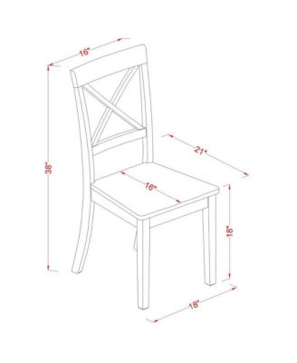 3-Piece Dining Set – Small Drop Leaf Table with 2 X-Back Chairs for Kitchen or Dining Room