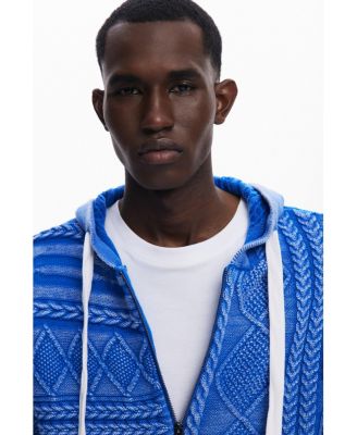 Men's Zipper sweater with braided design