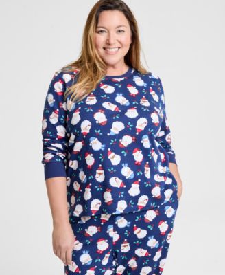 Plus Size Santas Cotton Pajama Set, Macy's Exclusive