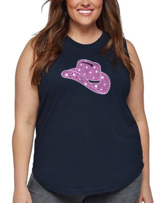 Plus Size Cowgirl Hat Word Art Tank Top