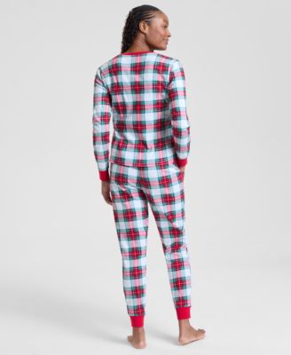 Women's Merry Plaid Crew Neck Matching Family Pajamas Set, Created for Macy's
