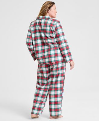 Plus Size Merry Plaid Notch Collar Matching Family Pajamas Set, Created for Macy's