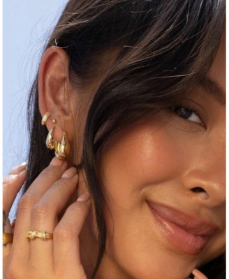 Organic Dome Huggie Earrings