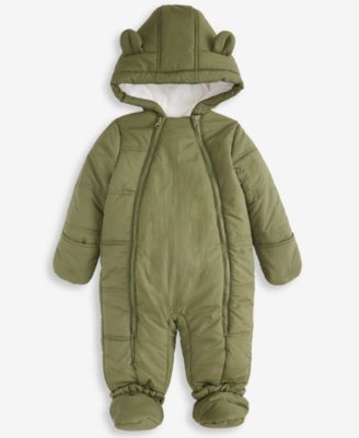 First Impressions - Baby Boys Hooded Solid Footed Snowsuit