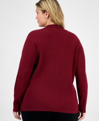 Plus Size Sutton Long-Sleeve Mock-Neck Top