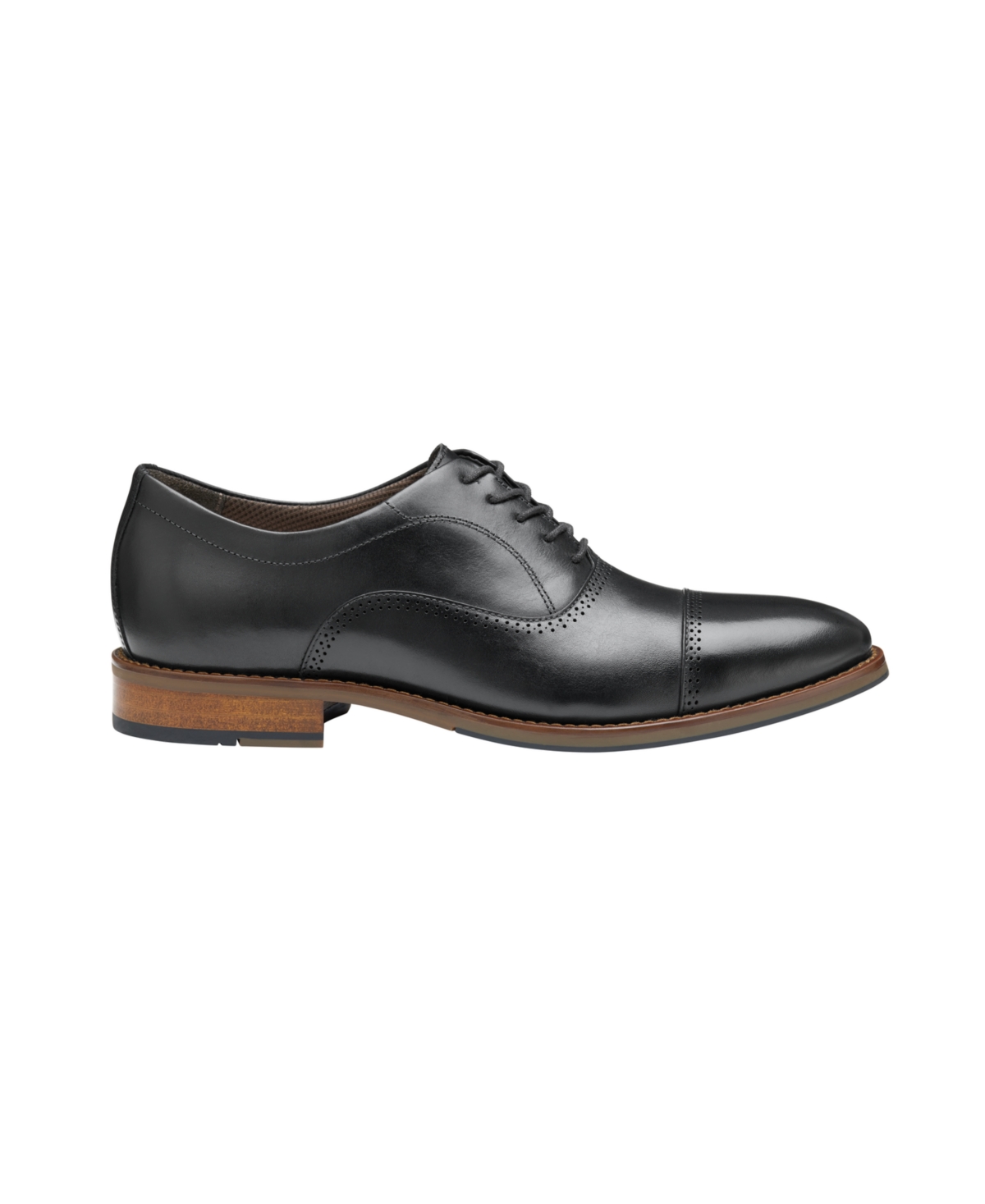 Johnston & Murphy Archer Womens Faux Leather Formal Oxfords In Black