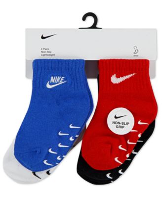 Baby Girls' or Baby Boys' and Toddler Logo Gripper Socks, 4-Pack