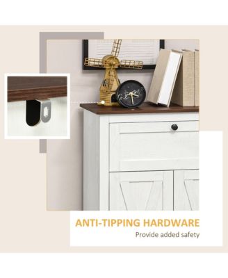 Farmhouse Storage Cabinet with Drawer and Doors,