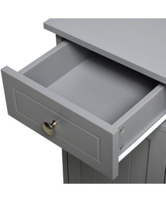 Wooden Bathroom Floor Cabinet with 2 Doors, 2 Drawers and Adjustable Shelf,