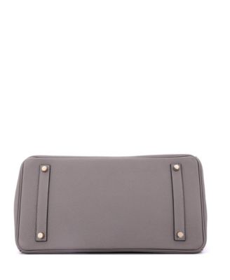 Pre-Owned Hermes Birkin 35 Handbag Grey Togo with Gold Hardware