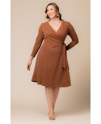 Women's Plus Size London Sweater Knit Wrap Dress