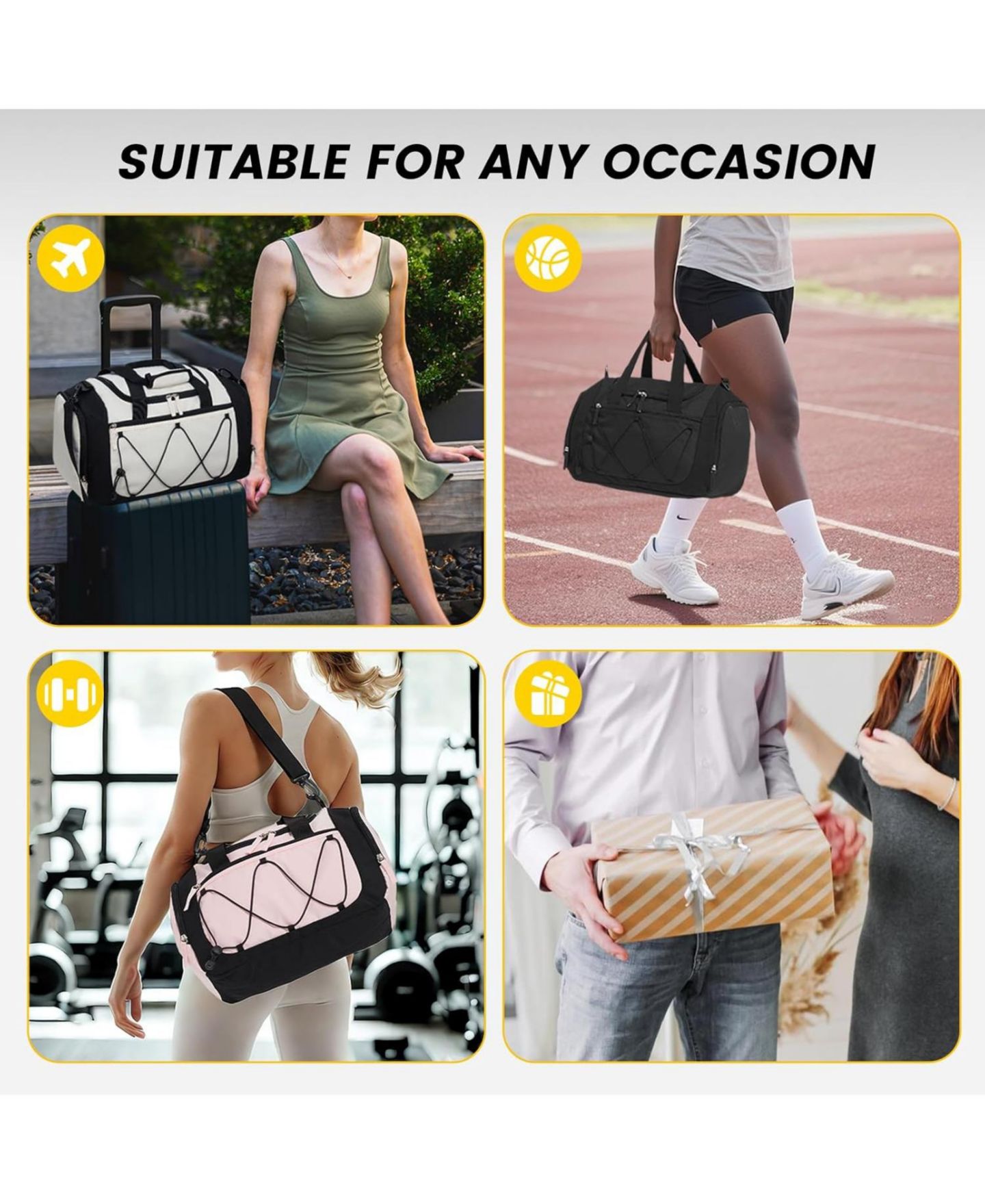 Мужская сумка Urtala Roomy Gym Bag for Men - 21 Inches Duffle Bag with Shoe Compartment, Lightweight Travel Bag for Sports, Gym & Weekend Trips, цвет: Чёрный — фото 7