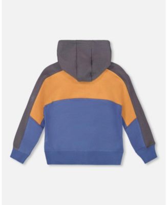Boy Full Zip Fleece Color Block Sweatshirt Blue - Toddler|Child
