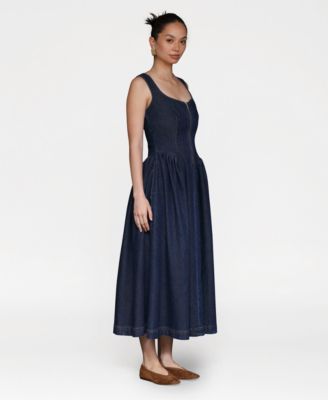 Women's Sweetheart Full Skirt Midi Dress