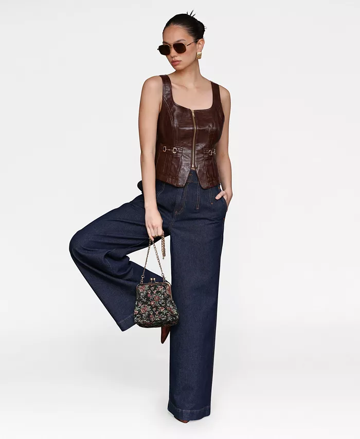 Women's Wide Leg Hollywood Waist Jeans - thumbnail 4
