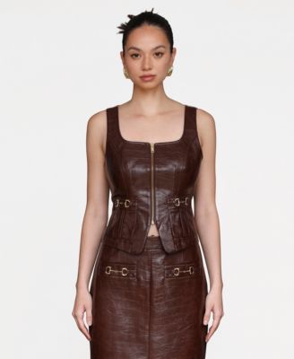 Avec Les Filles - Women's Equestrian Detail Zip-Front Vest
